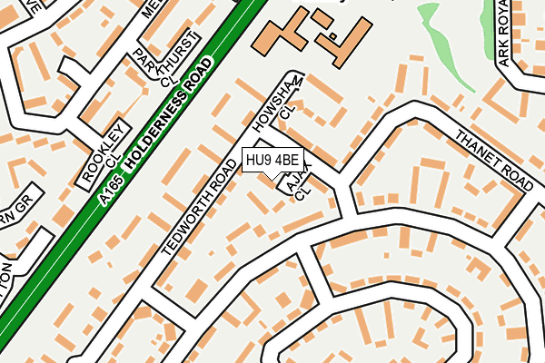 HU9 4BE map - OS OpenMap – Local (Ordnance Survey)