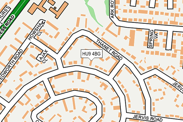 HU9 4BG map - OS OpenMap – Local (Ordnance Survey)