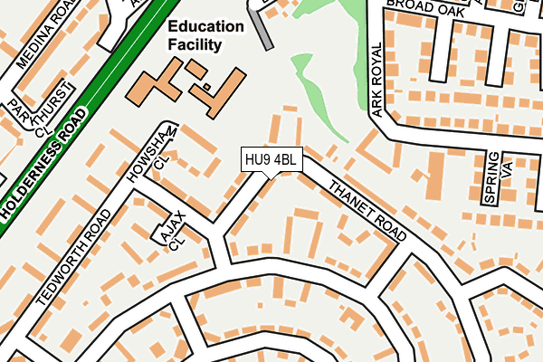 HU9 4BL map - OS OpenMap – Local (Ordnance Survey)