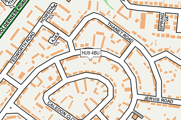 HU9 4BU map - OS OpenMap – Local (Ordnance Survey)