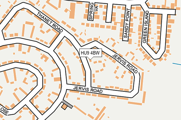 HU9 4BW map - OS OpenMap – Local (Ordnance Survey)