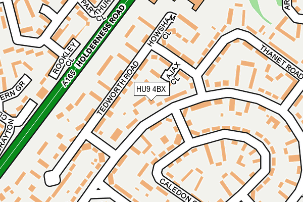 HU9 4BX map - OS OpenMap – Local (Ordnance Survey)