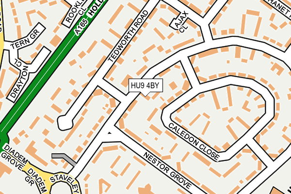 HU9 4BY map - OS OpenMap – Local (Ordnance Survey)