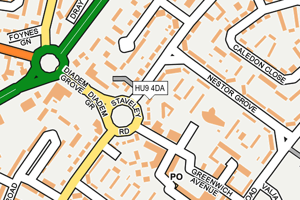 HU9 4DA map - OS OpenMap – Local (Ordnance Survey)