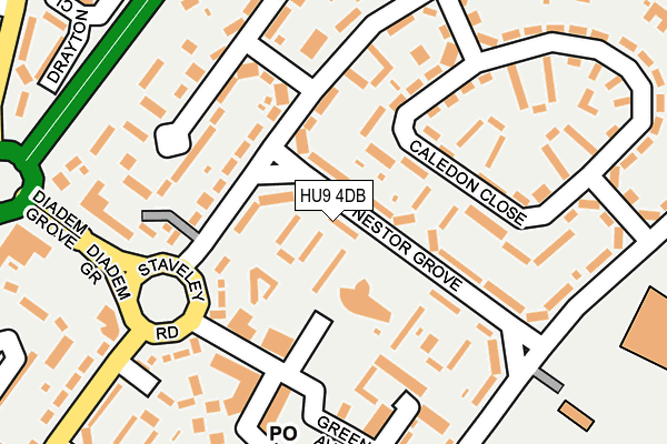 HU9 4DB map - OS OpenMap – Local (Ordnance Survey)