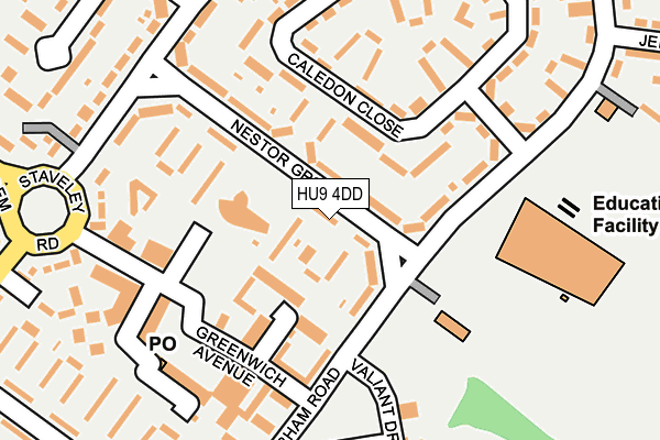 HU9 4DD map - OS OpenMap – Local (Ordnance Survey)