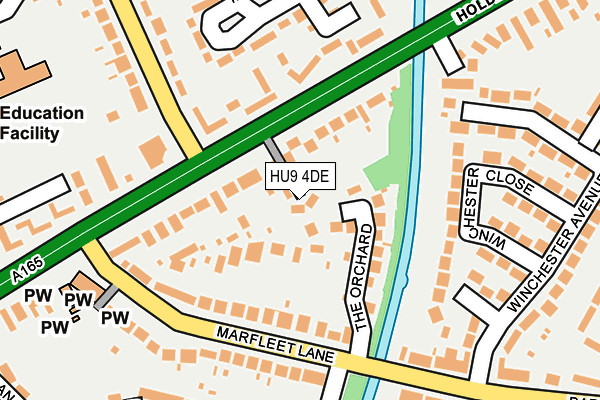 HU9 4DE map - OS OpenMap – Local (Ordnance Survey)