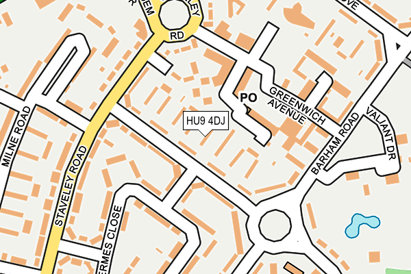 HU9 4DJ map - OS OpenMap – Local (Ordnance Survey)