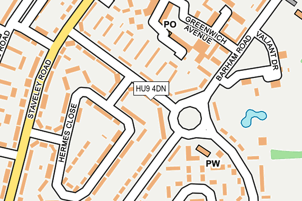 HU9 4DN map - OS OpenMap – Local (Ordnance Survey)