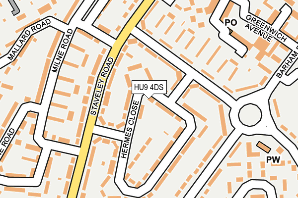 HU9 4DS map - OS OpenMap – Local (Ordnance Survey)