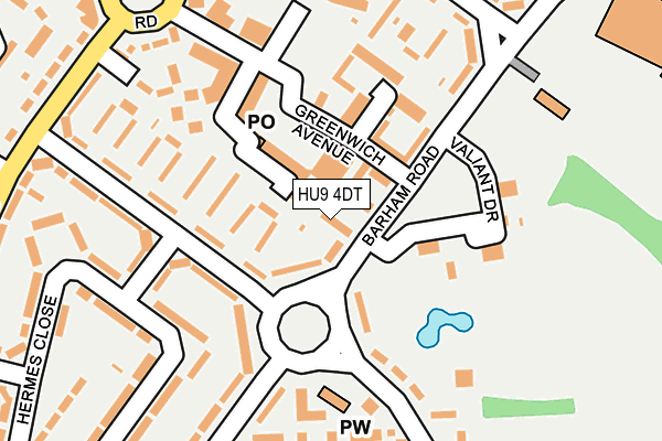 HU9 4DT map - OS OpenMap – Local (Ordnance Survey)