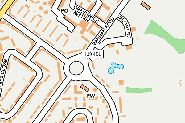 HU9 4DU map - OS OpenMap – Local (Ordnance Survey)