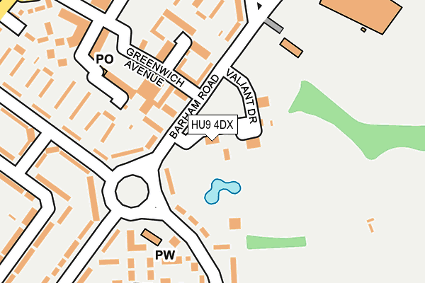 HU9 4DX map - OS OpenMap – Local (Ordnance Survey)