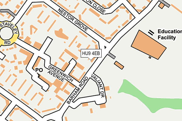 HU9 4EB map - OS OpenMap – Local (Ordnance Survey)