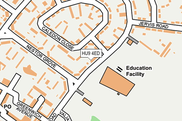 HU9 4ED map - OS OpenMap – Local (Ordnance Survey)