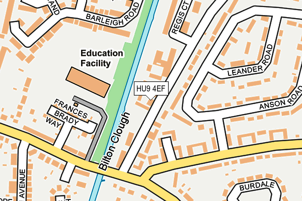 HU9 4EF map - OS OpenMap – Local (Ordnance Survey)