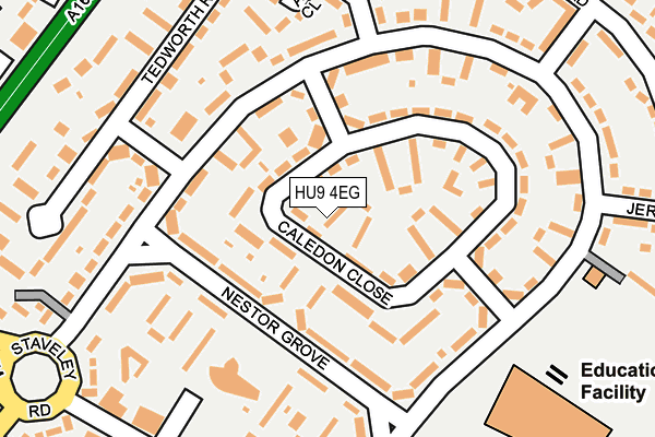 HU9 4EG map - OS OpenMap – Local (Ordnance Survey)