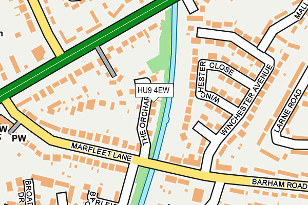 HU9 4EW map - OS OpenMap – Local (Ordnance Survey)