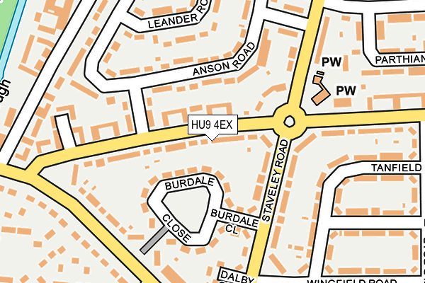 HU9 4EX map - OS OpenMap – Local (Ordnance Survey)