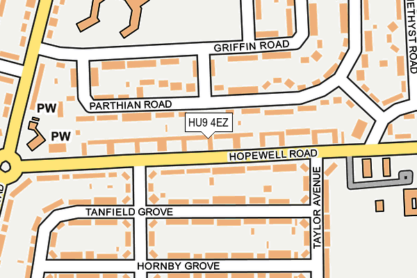 HU9 4EZ map - OS OpenMap – Local (Ordnance Survey)