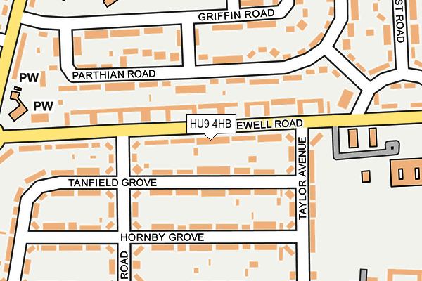 HU9 4HB map - OS OpenMap – Local (Ordnance Survey)