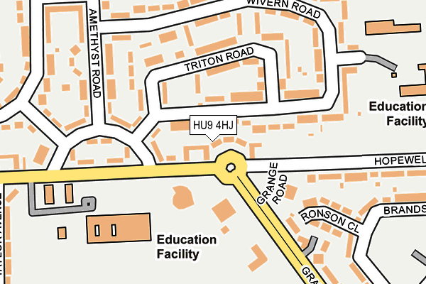 HU9 4HJ map - OS OpenMap – Local (Ordnance Survey)