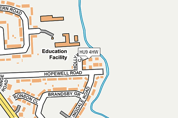 HU9 4HW map - OS OpenMap – Local (Ordnance Survey)