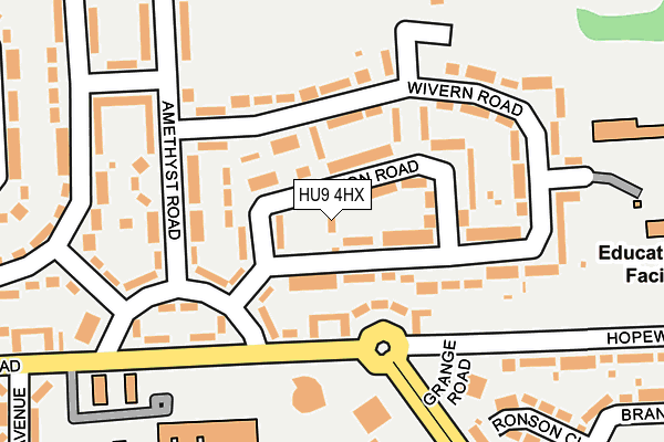 HU9 4HX map - OS OpenMap – Local (Ordnance Survey)