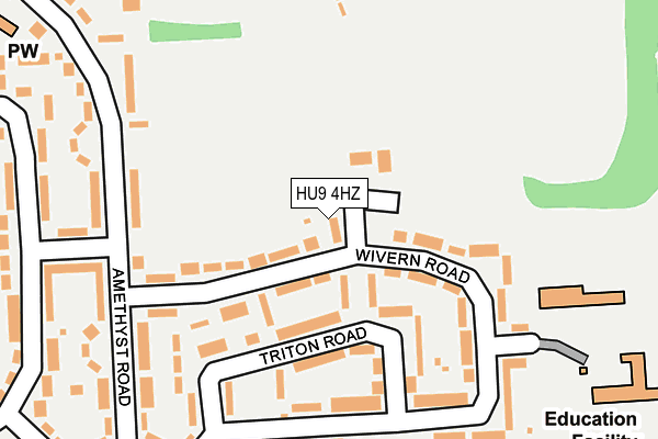 HU9 4HZ map - OS OpenMap – Local (Ordnance Survey)