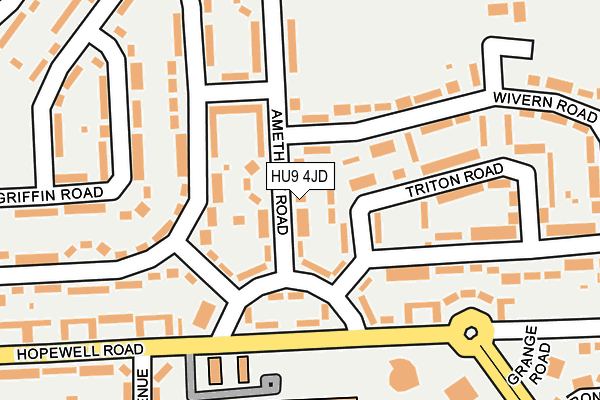 HU9 4JD map - OS OpenMap – Local (Ordnance Survey)