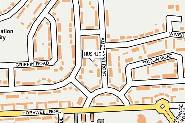 HU9 4JE map - OS OpenMap – Local (Ordnance Survey)