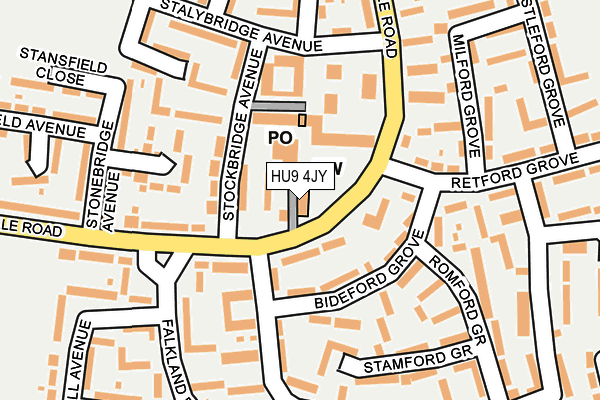HU9 4JY map - OS OpenMap – Local (Ordnance Survey)