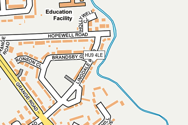 HU9 4LE map - OS OpenMap – Local (Ordnance Survey)