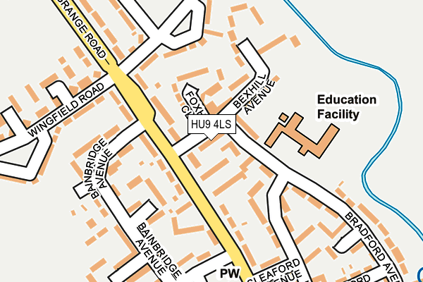 HU9 4LS map - OS OpenMap – Local (Ordnance Survey)