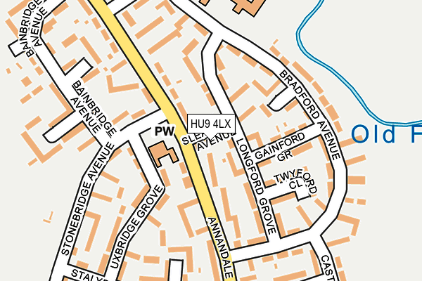 HU9 4LX map - OS OpenMap – Local (Ordnance Survey)