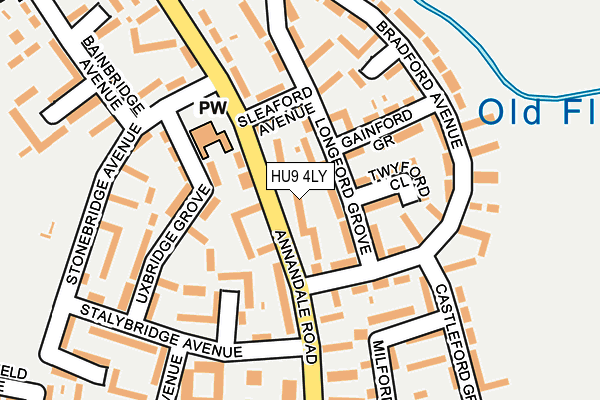 HU9 4LY map - OS OpenMap – Local (Ordnance Survey)