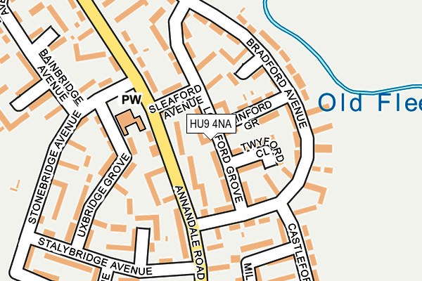 HU9 4NA map - OS OpenMap – Local (Ordnance Survey)