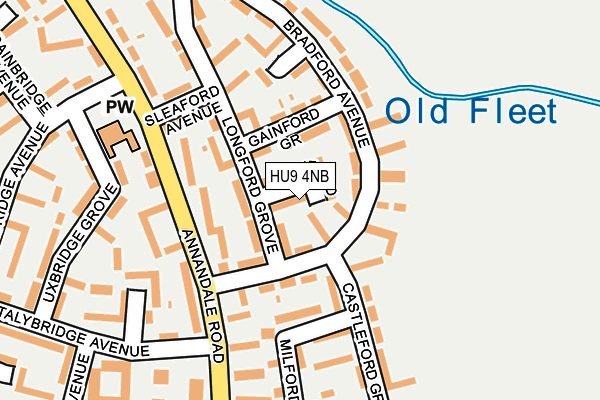 HU9 4NB map - OS OpenMap – Local (Ordnance Survey)