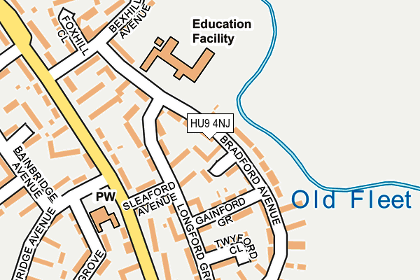 HU9 4NJ map - OS OpenMap – Local (Ordnance Survey)