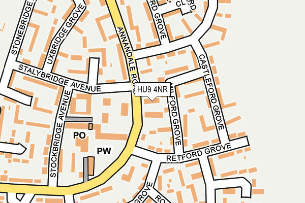 HU9 4NR map - OS OpenMap – Local (Ordnance Survey)