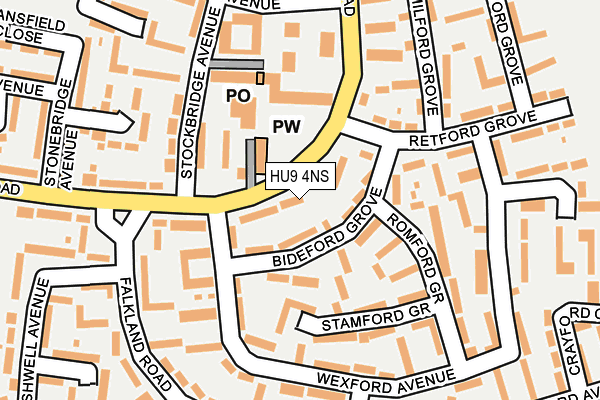 HU9 4NS map - OS OpenMap – Local (Ordnance Survey)