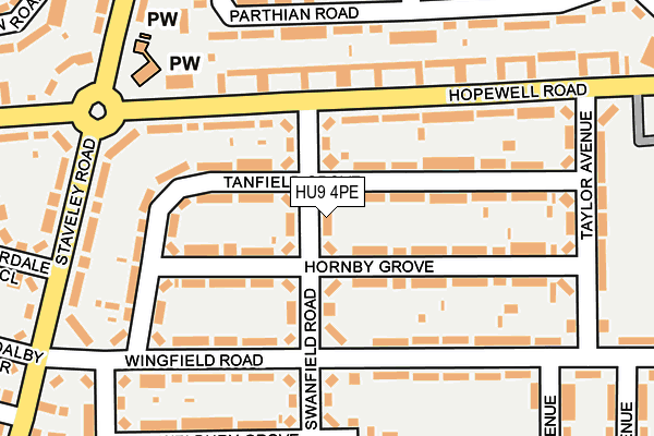 HU9 4PE map - OS OpenMap – Local (Ordnance Survey)