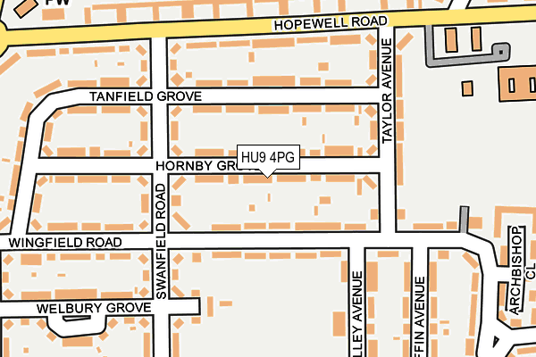 HU9 4PG map - OS OpenMap – Local (Ordnance Survey)