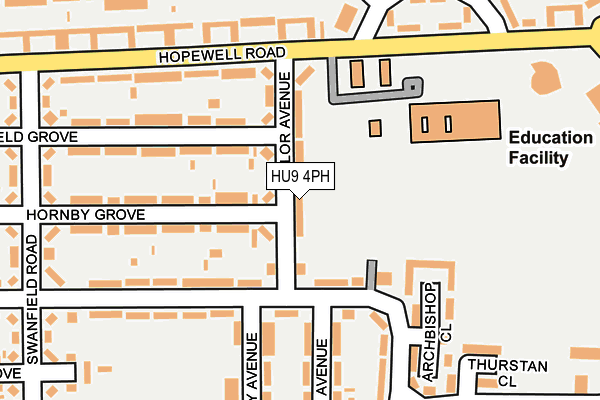 HU9 4PH map - OS OpenMap – Local (Ordnance Survey)