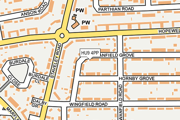 HU9 4PP map - OS OpenMap – Local (Ordnance Survey)