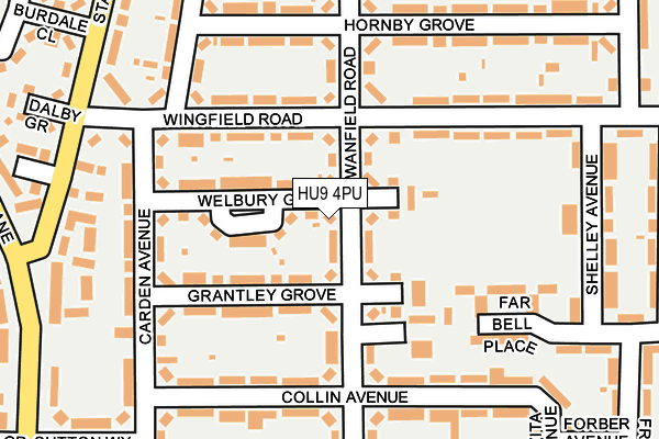 HU9 4PU map - OS OpenMap – Local (Ordnance Survey)