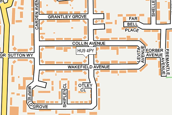 HU9 4PY map - OS OpenMap – Local (Ordnance Survey)