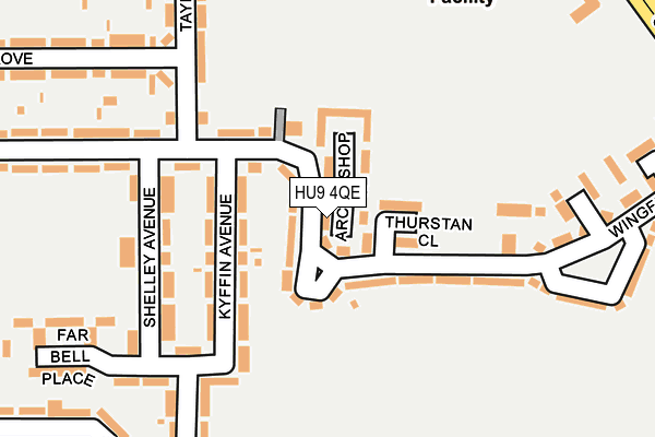 HU9 4QE map - OS OpenMap – Local (Ordnance Survey)