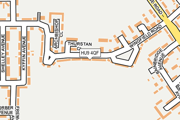 HU9 4QF map - OS OpenMap – Local (Ordnance Survey)