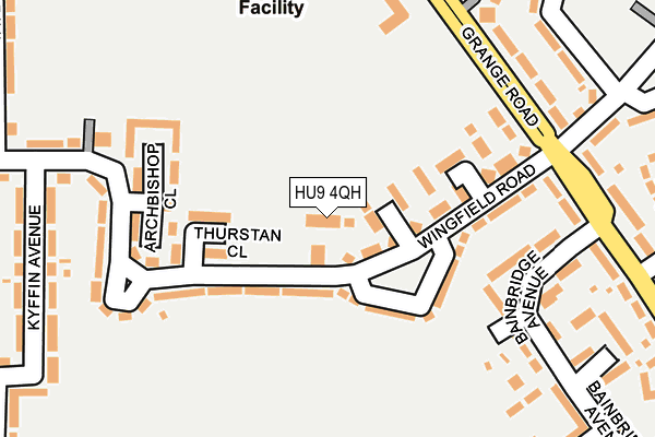 HU9 4QH map - OS OpenMap – Local (Ordnance Survey)